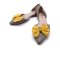 Used Chanel Tweed Shoes 38 in Yellow Bow