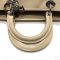 Used Christian Dior Lady 12" Tote In Beige Leather SHW