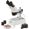 (SE306R-PZ-LED-3PL) Compact Multi-Lens Stereo Microscope on Metal Pillar Stand, Top & Bottom Lighting