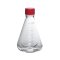 Baffled Erlenmeyer flask, flat cap