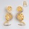 S925,ฺ Spiral Triple Pearl Style Earrings