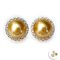 8.39 mm and 8.52 mm, Gold South Sea Pearl, Pearl with Laboratory Grown Diamond Halo Jacket Stud Earrings