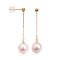 8.2 - 8.3 mm, Akoya Pearl, Dot Chain Dangle Pearl Stud Earrings