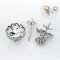 925 Sterling Silver, Stud Earring Setting (Large Stencil Heart Cup)