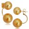 Approx. 11.0 - 13.0 mm, Gold South Sea Pearl, Twin Pearl Earrings