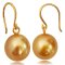 (GIA) 10.02 mm and 10.11 mm South Sea Pearl Fish Hooks Earrings