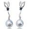 9.49 x 8.90 mm and 9.46 x 9.34 mm South Sea Pearl Dangle Earrings