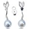 9.49 x 8.90 mm and 9.46 x 9.34 mm South Sea Pearl Dangle Earrings