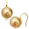 (GIA) 12.88 x 12.63 mm and 12.81 mm Gold South Sea Pearl Fish Hooks Earrings