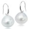 13.87 mm and 13.89 mm White South Sea Pearl Fish Hooks Earrings