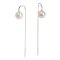 (GIA Hanadama) 7.66 mm and 7.70 mm Akoya Pearl Threader Earrings