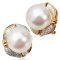 13.39 x 12.98 mm and 13.45 mm South Sea Pearl Diamond Earrings