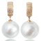 14.74 mm and 15.00 x 14.87 mm White South Sea Pearl Huggie Earrings