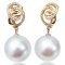 (GIA) 14.41 x 14.25 mm and 14.52 x 14.33 mm White South Sea Pearl Latch Back Earrings