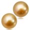 14.34 mm and 14.43 mm Pair Gold South Sea Pearl