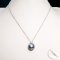 Approx. 15.8 mm, Tahitian Pearl, Diamond Dot Solitaire Pearl Pendant with Cable Chain Necklace