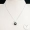 11.52 mm, Tahitian Pearl, Diamond Dot Solitaire Pearl Pendant with Cable Chain Necklace