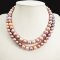 Approx. 8.8 - 10.9 mm, Edison Pearl, Double Strand Graduated Pearl Necklace
