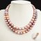 Approx. 8.8 - 10.9 mm, Edison Pearl, Double Strand Graduated Pearl Necklace