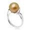10.90 mm , Gold South Sea Pearl , Diamond Ring