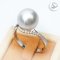 12.38 mm, White South Sea Pearl, Shoulder Laboratory Grown Diamond Paved Solitaire Pearl Ring