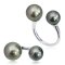 10.42 mm and 8.61 mm Tahitian Pearl Open Ring