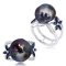 12.80-13.80 mm Tahitian Pearl Diamond and Blue Sapphire Ring