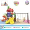 Apple Worm Swing Park เครื่องเล่นสนามเสา 76 มม. พร้อมชิงช้า สไลเดอร์ อุโมงค์ และกิจกรรมเสริมพัฒนาการสำหรับเด็ก
