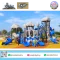 Cloud Star Playland เครื่องเล่นสนาม PE ธีมเมฆและดวงดาว พร้อมสไลเดอร์คู่ สไลเดอร์อุโมงค์ และกิจกรรมปีนป่าย