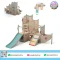 Ocean Explorer Fortress เครื่องเล่นไม้ในร่มสำหรับเด็กเล็ก พร้อมสไลเดอร์ บันได ปีนป่าย สะพาน และกิจกรรมเสริมพัฒนาการ ผลิตจากไม้อัดหลายชั้นคุณภาพสูง