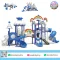 Rainbow Cloud Adventure เครื่องเล่นสนาม PE ธีมสายรุ้ง เมฆ และท้องฟ้า พร้อมสไลเดอร์เกลียว สไลเดอร์อุโมงค์ และกิจกรรมปีนป่าย