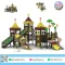 Royal Castle Explorer เครื่องเล่นสนาม PE ธีมปราสาทราชวงศ์ พร้อมสไลเดอร์อุโมงค์ สะพานเชื่อม และกิจกรรมปีนป่าย