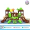 Royal Forest Twin เครื่องเล่นสนามเสา 89 มม. พร้อมสไลเดอร์คู่ สะพานเชื่อม กำแพงปีนป่าย และกิจกรรมเสริมพัฒนาการสำหรับเด็ก