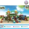 Royal Train Adventure เครื่องเล่นสนาม PE ธีมปราสาท รถไฟ และหอคอย พร้อมสไลเดอร์อุโมงค์และสไลเดอร์หลายช่อง