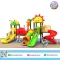 Sunny Fish Adventure เครื่องเล่นสนามเสา 89 มม. พร้อมสไลเดอร์ อุโมงค์ปลา บ้านของเล่น และกิจกรรมเสริมพัฒนาการสำหรับเด็ก
