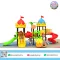 Twin Crown Adventure เครื่องเล่นสนามเสา 89 มม. พร้อมสไลเดอร์ อุโมงค์ บ้านของเล่น และกิจกรรมเสริมพัฒนาการสำหรับเด็ก