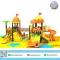 Twin Crown Rope Adventure เครื่องเล่นสนามเสา 89 มม. พร้อมสไลเดอร์ สะพานเชือก บ้านของเล่น และกิจกรรมปีนป่ายสำหรับเด็ก