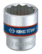 KINGTONY ลูกบล็อกสั้น สีขาว รู 3/8” 12เหลี่ยม ขนาด 6 ถึง 24mm. (ระบบมิล)