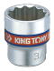 KINGTONY ลูกบล็อกสั้น สีขาว รู 3/8” 12เหลี่ยม (ระบบนิ้ว)