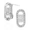 ตัวเรือนต่างหูทรงวงรี (หางหนู) ประดับเพชร CZ และ White Topaz