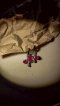 Earrings Ruby, CZ White Gold Plated