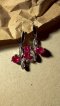 Earrings Ruby, CZ White Gold Plated