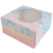 AA-D1-001 2-Pound Cake Box, Pink Blue Flower Design 24.5x24.5x11 (H) cm @ 20