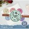 สติ๊กเกอร์ " THANK YOU! " ลายน่ารัก (แพค60ดวง) มี 6 สีในเซท