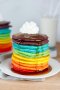 ขนมแพนเค้กสีรุ้ง / ขนมแพนเค้กสายรุ้ง (Rainbow Pancake)