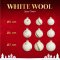 ชุดลูกบอลคริสต์มาสแก้ว Wool White | 20 ลูก/กล่อง | Ø 5 / 6 / 7 ซม.