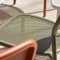 รายละเอียดวัสดุและโครงอะลูมิเนียมของเก้าอี้เอ้าดอร์ Gusto Stackable Armchair สี Green Matt | Gusto outdoor chair close-up by ms natural design