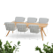 Belair dining table set with Fabrice white dining chairs