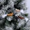 Brown Christmas Bird Glass Baubles Set | H 3.5 cm