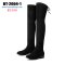 [พร้อมส่ง 36,37,38,39,40,41,42,43] [BT-2004-1]  Long Boots รองเท้าบู๊ทยาวสีดำ ผ้ากำมะหยี่ ด้านในซับขนกันหนาว ขอบบนด้านหลังผูกเชือก ส้นเตี้ยค่ะ 
